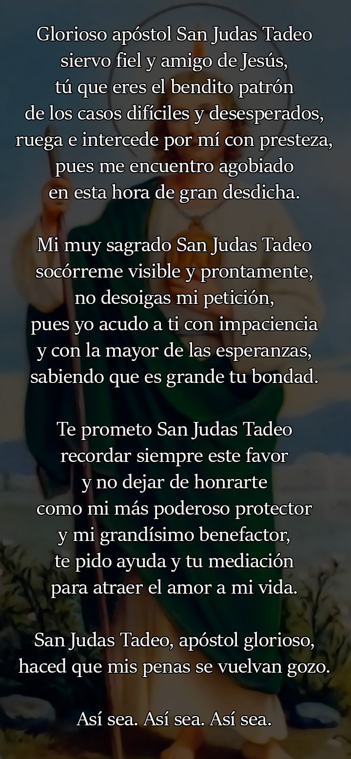 Oracion A San Judas Tadeo Para El Amor Haz Ya Tu Peticion